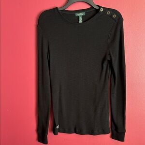 Vintage Lauren Jeans Co/Ralph Lauren Ribbed Button Shoulder Sweater